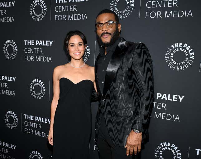 Meghan, Duchess of Sussex, Tyler Perry at The Paley Gala Honoring Tyler Perry at Beverly Wilshire, A Four Seasons Hotel on December 4, 2024 in Los Angeles, California.