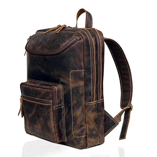 Vintage Leather Backpack For Men 16