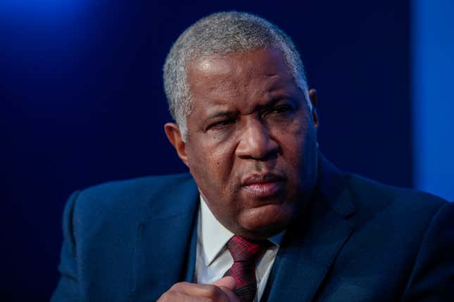 Robert Smith, billionaire and chairman, co-founder and chief executive officer of Vista Equity Partners, pauses during a panel session on day two of the World Economic Forum (WEF) in Davos, Switzerland, on Wednesday, Jan. 22, 2020. World leaders, influential executives, bankers and policy makers attend the 50th annual meeting of the World Economic Forum in Davos from Jan. 21 - 24.