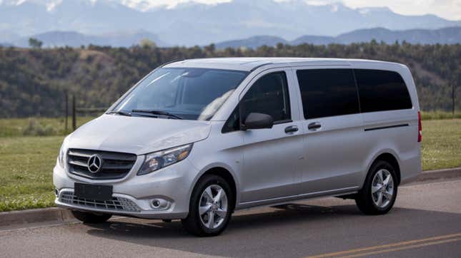 A silver Mercedes-Benz Metris