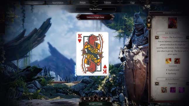 Eine Divinity Original Sin King-Karte.