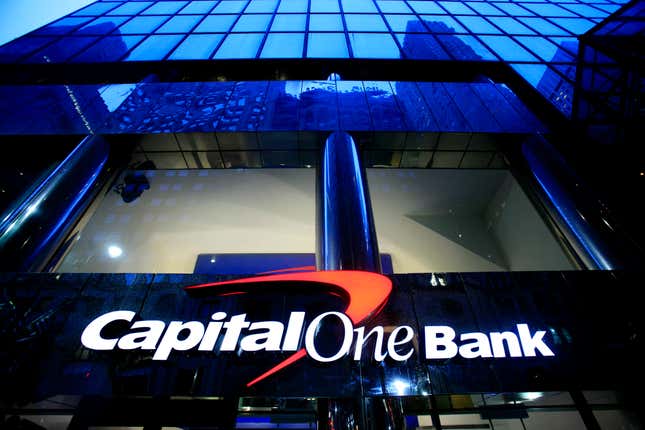 A branch office of Capital One Bank in New York. 