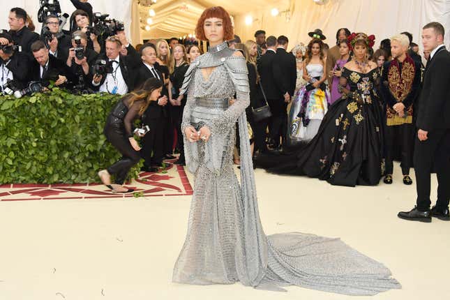 Zendaya attends the Heavenly Bodies: Fashion &amp; The Catholic Imagination Costume Institute Gala at The Metropolitan Museum of Art on May 7, 2018 in New York City.