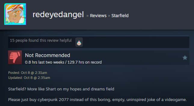 Image for article titled Starfield: Shattered Space, As Told By Steam Reviews