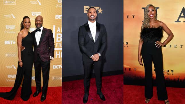 Nicole and Jeff Friday attend the American Black Film Festival Honors Awards Ceremony on February 23, 2020; Michael B. Jordan attends the 51st NAACP Image Awards on February 22, 2020; Opal Tometi attends the Premiere of “Harriet” on October 29, 2019.