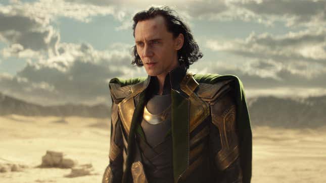 Loki looks confused as he finds himself wearing his regal Asgardian gear from The Avengers in an unexpected point in the timeline.
