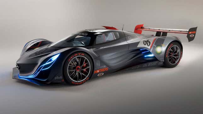 A photo of the Mazda Furai race car concept. 