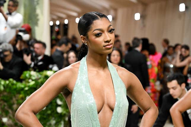 Angel Reese at the 2024 Met Gala: “Sleeping Beauties: Reawakening Fashion” held at The Metropolitan Museum of Art on May 6, 2024 in New York City.