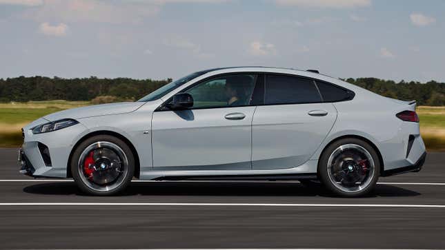 a side view of a new gray m235i GC 