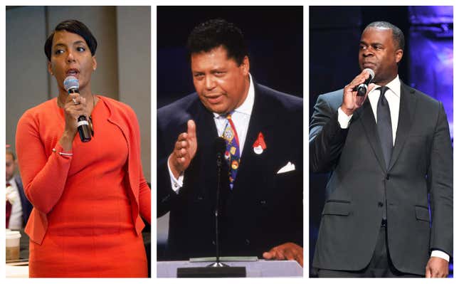 Atlanta mayors (L-R)  Keisha Lance Bottoms, Maynard Jackson, and Kasim Reed 