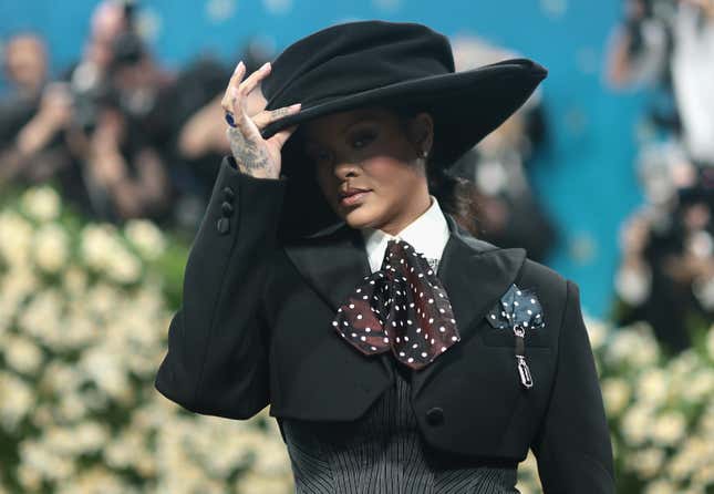 NEW YORK, NEW YORK - MAY 05: Rihanna attends the 2025 Met Gala Celebrating “Superfine: Tailoring Black Style” at Metropolitan Museum of Art on May 05, 2025 in New York City.