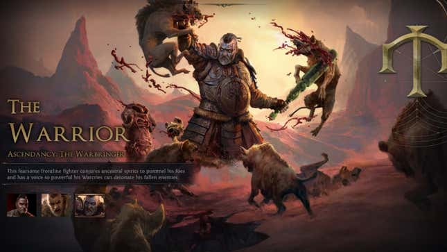 A promotional image of the Warrior’s Ascendancy class in Path of Exile 2.