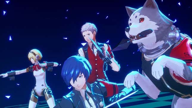 High school students fight demons alongside a dog. 