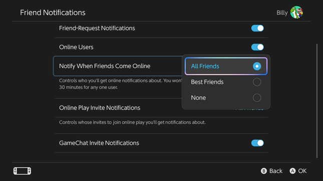 A screenshot shows the friend notifications on Switch 2.