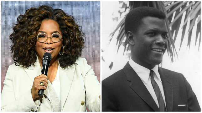 Oprah Winfrey, left; Sidney Portier.