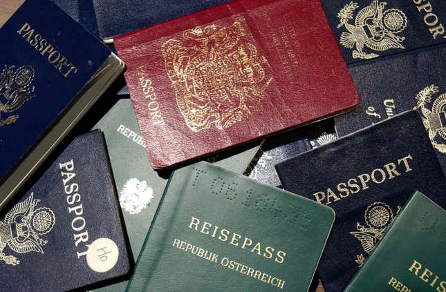 Passports from different countries.