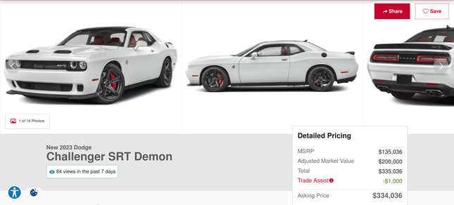 Image for article titled Even If You Sold Your Soul You Probably Still Couldn&#39;t Afford The $200,000 Markup On This Dodge Demon