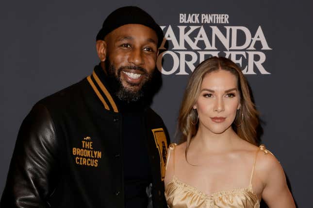 Stephen “tWitch” Boss and Allison Holker attend Critics Choice Association’s 5th Annual Celebration of Black Cinema &amp; Television on December 05, 2022 in Los Angeles, California.