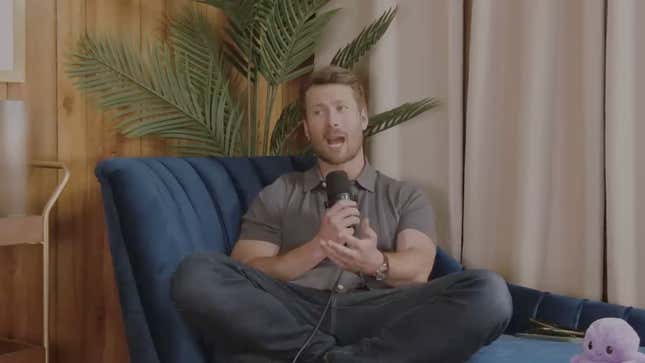 Actor Glen Powell appears on the podcast Therapuss with Jake Shane on May 22, 2024.