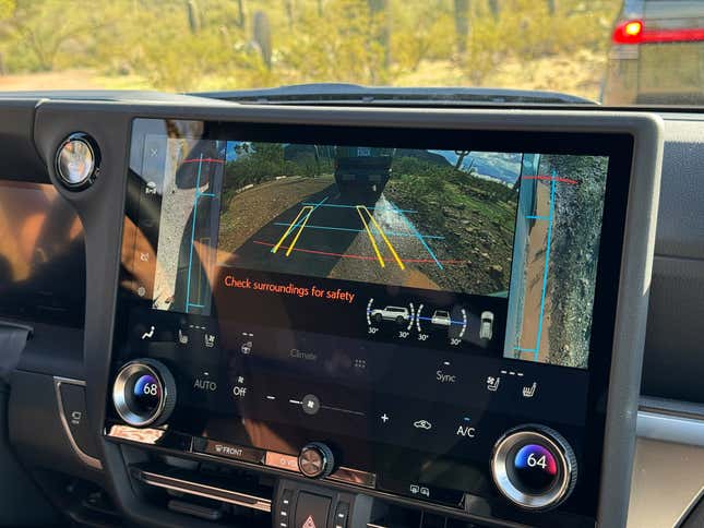 Infotainment screen of a 2024 Lexus GX 550 showing the camera views