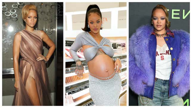 Image for article titled Rihanna&#39;s Pre and Post-Pregnancy Fashion Evolution