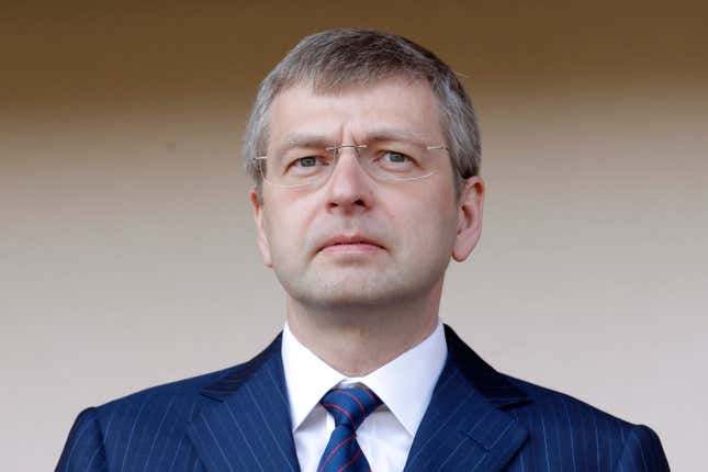 FILE - President of the football club AS Monaco, Dmitry Rybolovlev, attends a French league two soccer match between Monaco and Caen at the Louis II stadium on May 4, 2013, in Monaco. Rybolovlev who accused Sotheby’s of teaming up with a Swiss art dealer to cheat him of tens of millions of dollars became tearful in court Friday, Jan. 12, 2024 as he testified that he considered the dealer to be like family before discovering he&#39;d been defrauded by an “art market that needs to be more transparent.” (AP Photo/Lionel Cironneau, File)