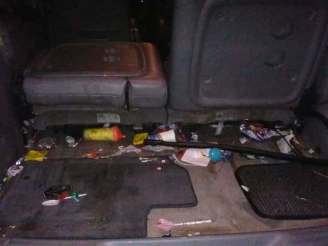 Image for article titled These Are The Nastiest Messes You&#39;ve Ever Cleaned Out Of A Car