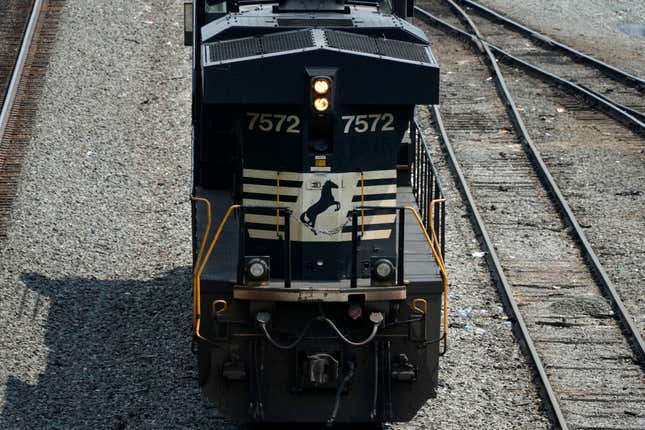 FILE - Norfolk Southern locomotives are moved in Norfolk Southern&#39;s Conway Terminal in Conway, Pa., June 17, 2023. About 1,000 engineers and conductors who work for Norfolk Southern will soon be able to report safety concerns anonymously through a federal system without any fear of discipline. (AP Photo/Gene J. Puskar, File)