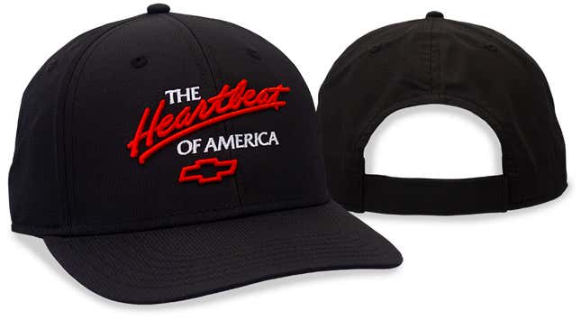 A photo of a Heartbeat of America black baseball hat