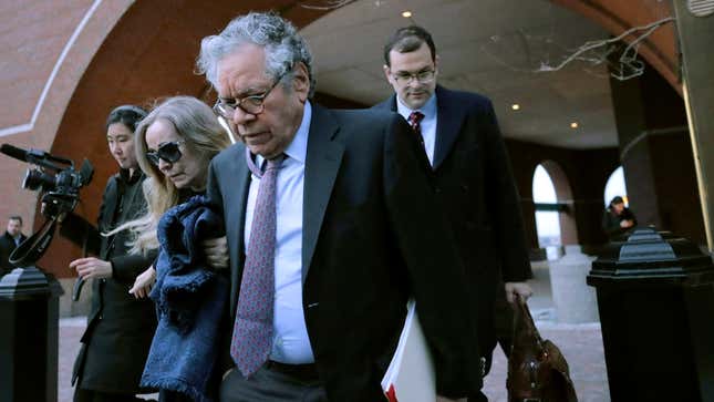 Insys Therapeutics founder John Kapoor leaves federal court on January 23, 2020, in Boston.