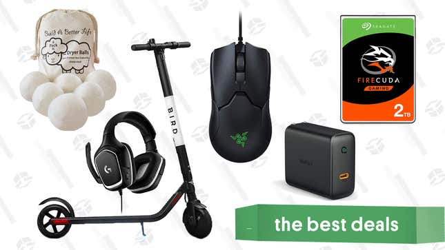 Image for article titled Thursday&#39;s Best Deals: Dryer Balls, Logitech Gaming Headset, Bird Electric Scooter, and More