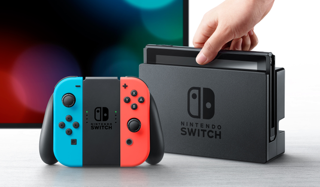 يوجد Nintendo Switch في وضع الإرساء مع وحدة التحكم
