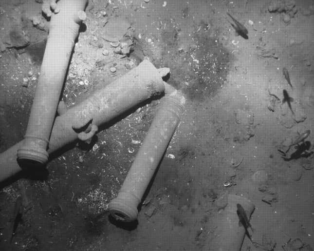 FILE - This undated photo taken by Colombia&#39;s Anthropology and History Institute and distributed by Colombia&#39;s Ministry of Culture, shows sunken remains from the Spanish galleon San Jose, on the sea floor off Cartagena, Colombia. Colombia’s government announced Friday, Feb. 23, 2024, an underwater exploration to explore objects from the mythical galleon San José, sunk in the 18th century in the country’s northern Caribbean and believed to contain cargo valued at billions of dollars. (Colombia&#39;s Anthropology and History Institute via AP Photo, File)