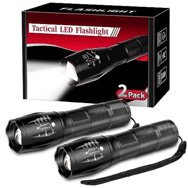 Image for article titled 2 Pack Tactical Flashlights Torch, Now 15% Off