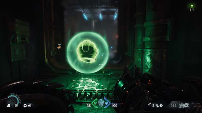 The player looks at the location of a collectible.