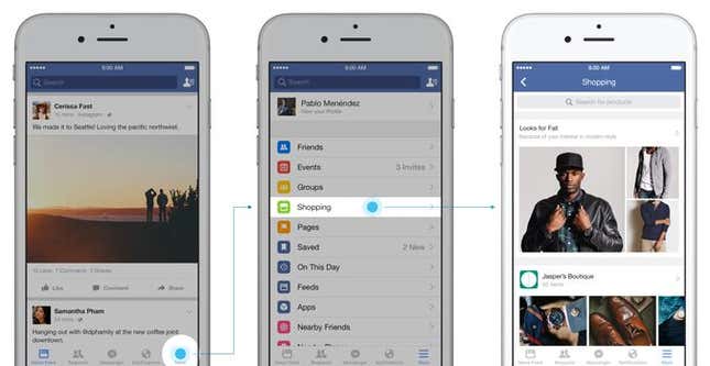 Facebook's new shopping feature