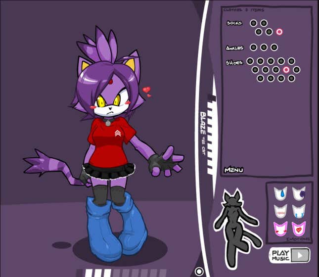 Blaze the Cat Dress Up Screenshots and Videos - Kotaku