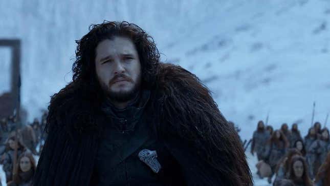 Jon Snow looks sad while facing the camera