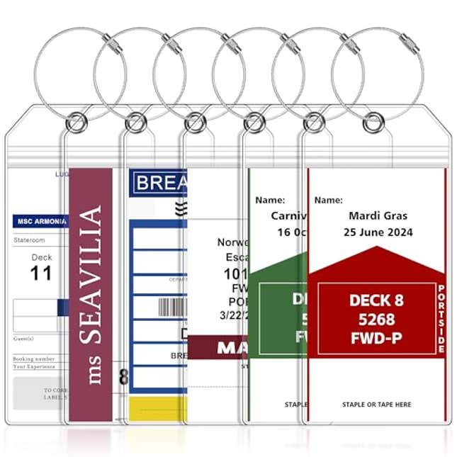 Image for article titled 6 Pack Luggage Tags for Cruise Ship Essentials for NCL, Now 50% Off