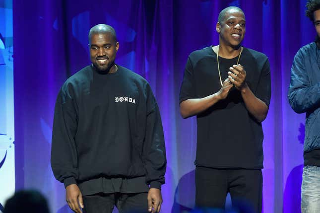 Image for article titled Kanye West and Jay-Z&#39;s Weird and Complicated Relationship Through the Years