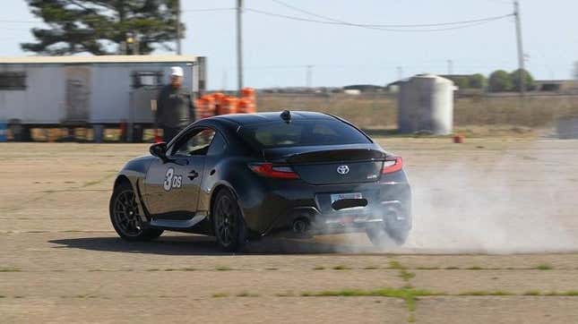 Alvarado driving his GT86 at a high-performance driving event.