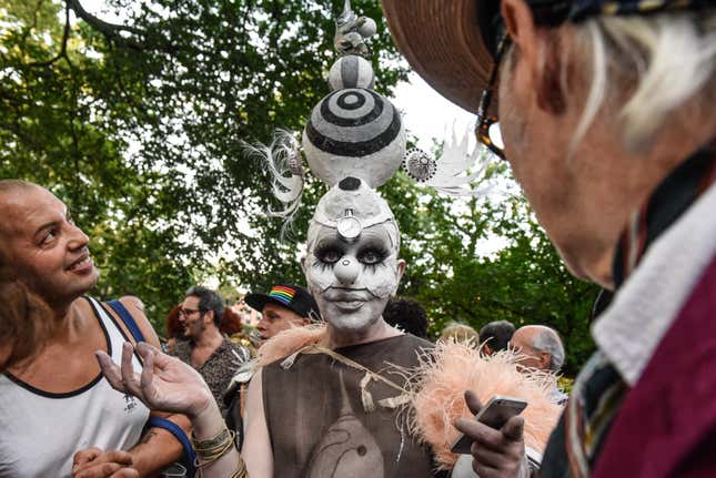 Image for article titled New York City's Drag March Brought the Glamour, Glitter, Feathers, and Leather