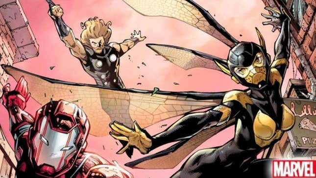 Iron Man, Thor, and Wasp in The Ultimates #1.