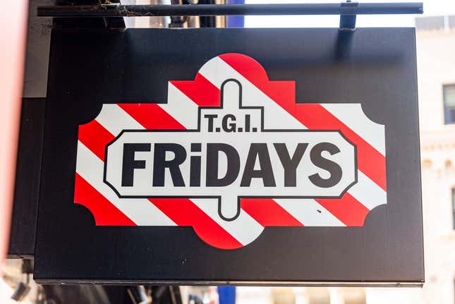 A T.G.I. Fridays in Leicester Square in London, England. 