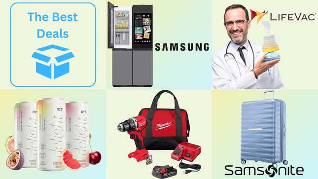 Image for article titled Best Deals of the Day: Samsung, Samosonite, Milwaukee Drill, Medterra THC Seltzer, LifeVac &amp; More
