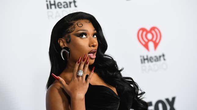 Megan Thee Stallion attends the 2022 iHeartRadio Music Awards in Los Angeles, California on March 22, 2022. Broadcasted live on FOX.