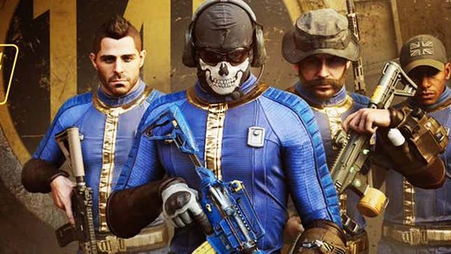 An image shows CoD characters wearing Vault-Tec suits. 