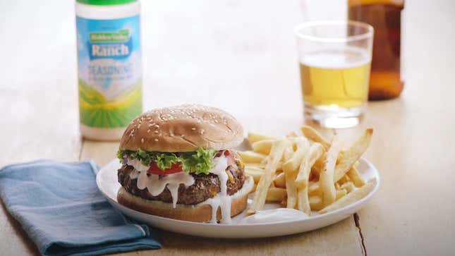 Ranch dressing burger