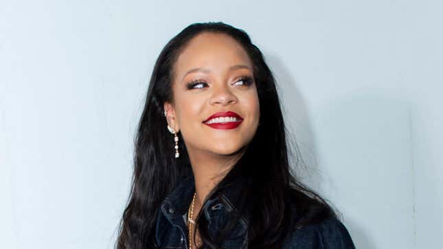 Rihanna surprises her fans at the opening of the FENTY Pop Up Store on May 24, 2019 in Paris, France.
