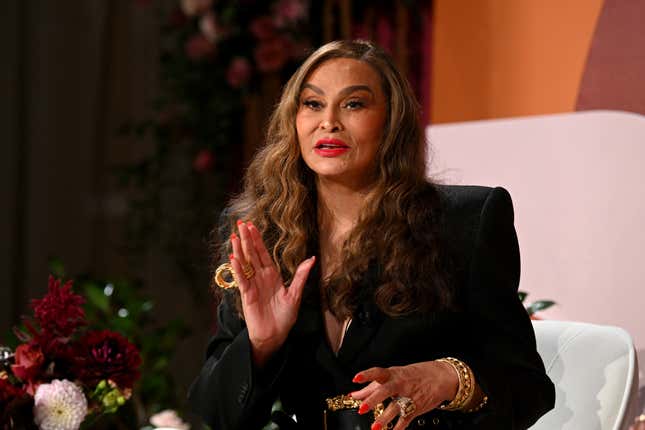  Tina Knowles speaks onstage during Allure Best of Beauty: The Live Event at Chelsea Industrial on October 19, 2024 in New York City.